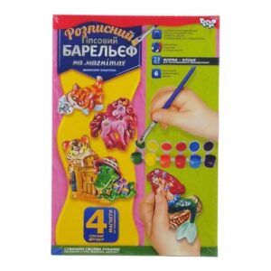 Набір для творчості, розписний гіпсовий барельєф на магнітах, "Казкові персонажі", РДБ-02-06