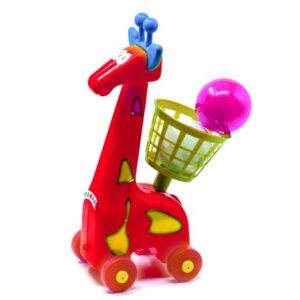 Мячеброс на колесах "Жираф" (червоний)