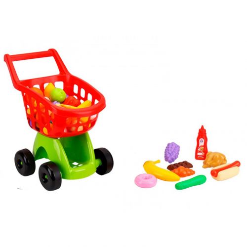 Візок для супермаркету з набором продуктів