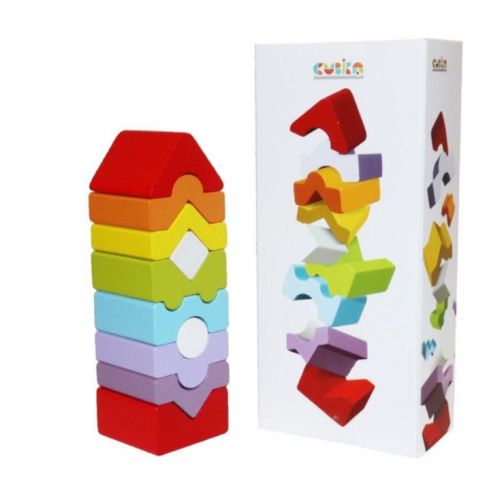 Деревʼяна пірамідка "Будиночок", 10 елементів