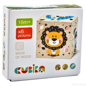 Кубики деревʼяні "Тварини", 4 штуки