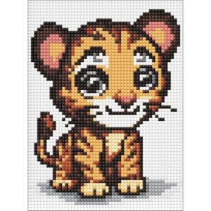 Алмазна мозаїка без підрамника "Маленький хижак" 15х20 см