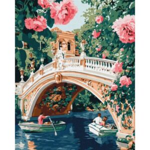 Картина по номерах "Міст та квіти" 40х50 см