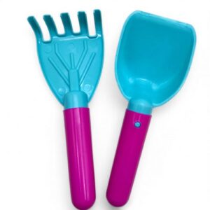 Пісочний набір "Лопатка та граблі" бірюзовий+рожевим