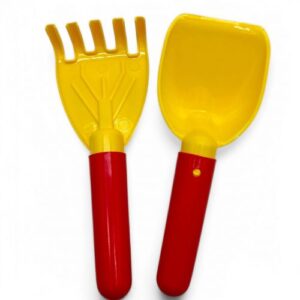 Пісочний набір "Лопатка та граблі" жовта+червоним