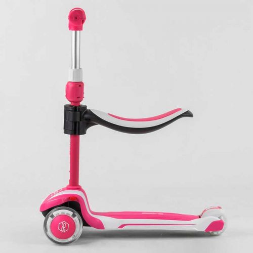 Самокат триколісний "Best Scooter" (з сидінням, алюмінієве кермо, 3 колеса PU зі світлом, d = 12 см)