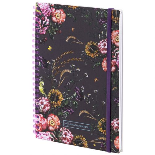 Блокнот на спіралі карт. обк., А5,80 арк,кл.,OS,Purple field