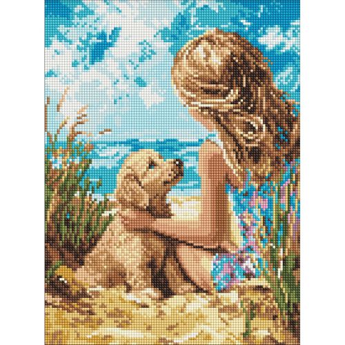 Алмазна мозаїка "Радісний песик" 30х40 см