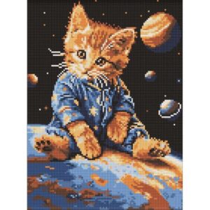 Алмазна мозаїка "Зоряний котик" 30х40 см