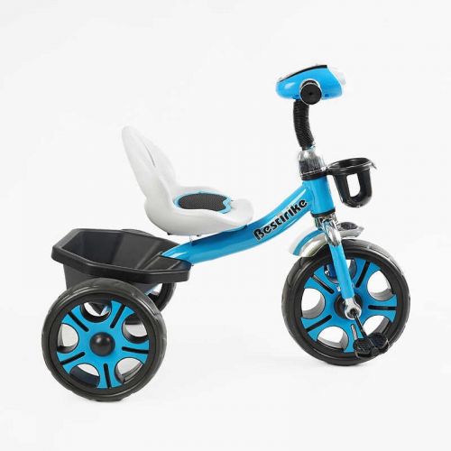 Велосипед 3-х колісний BS-24513 Best Trike (1) колеса EVA переднє 12’’, заднє 10’’, сталева рама, фара з музикою та світлом, кошик, в коробці