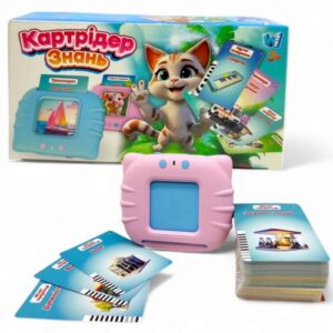 Абетка "Монтессорі Котик" (ОЗВУЧУВАННЯ УКРАЇНСЬКОЮ МОВОЮ, USB-кабель, регулювання гучності), рожевий