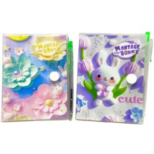 Блокнот на кнопці "Зайчик-3D" 8*11см, 64 арк., з ручкою (мікс)