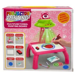 Столик з проєктором на батарейках (герой, підсвітка, диски, фломастери)