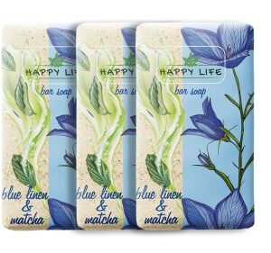 Happy Life, мило (180г) Синій льон і матча