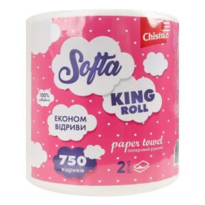 Chisto Паперові рушники Softa King Roll 2 шари 750 відривів 1 рулон