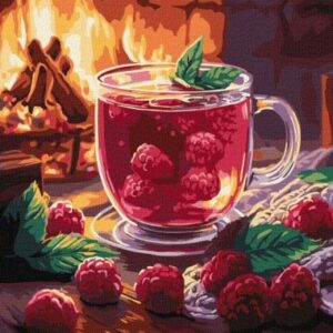 Картина за номерами - "Малиновий чай" ©art_selena_ua, 40х50см