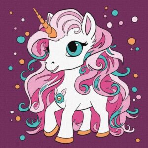 Картина за номерами - "Чарівна одноріжка" ©art_selena_ua, 25х25см