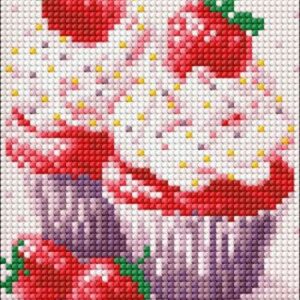 Алмазна мозаїка без підрамника - "Апетитний десерт" ©Mariia Davydova, 15х20см