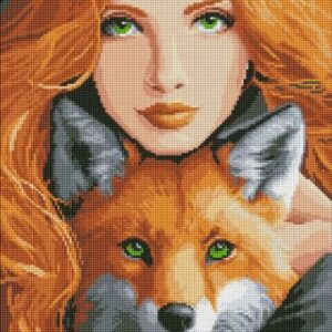 Алмазна мозаїка - "Вогняна лисиця" ©art_selena_ua, 40х50см