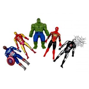 Набір героїв 3099-19 (120/2) 5 фігурок, підсвічування на грудях, середня висота 17 см, рухливі кінцівки та голова, ТРАНСПОРТУВАЛЬНЕ ПАКУВАННЯ - ПАКЕТ