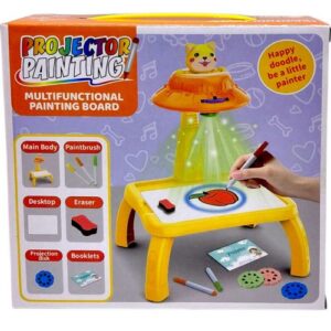 Столик з проєктором на батарейках, “Тигр”, підсвітка, диски, фломастери, в коробці