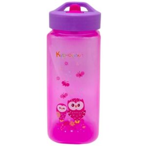 Поїлка зі складним носиком та силіконовою соломкою 420 мл (РОЖЕВА)