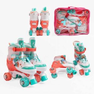 Ролики розмір 34-38 (6) колір Кораловий, устілка 21-24 см, колеса PU, КОЛЕСА ЗІ СВІТЛОМ, d коліс – 4,5 см, в сумці