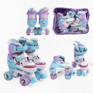 Ролики розмір S 31-34 (6) колір Фіолетовий, устілка 18-21 см, колеса PU, КОЛЕСА ЗІ СВІТЛОМ, d коліс – 4,5 см, в сумці