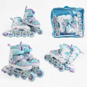 Ролики розмір 29-33 (6) колір Бірюзовий, устілка 18-20 см, колеса PU, d коліс – 6 см, підсвічування коліс, в сумці