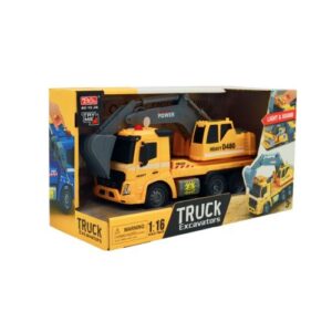 Автомобіль-екскаватор інерційний зі світлом і звуком 1:16 в коробці