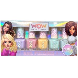 Лак для нігтів пастельних кольорів, 5 шт