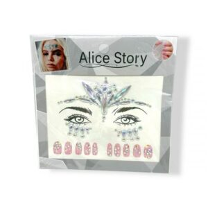 Наліпки-стрази для обличчя і нігтів (сріблястий)