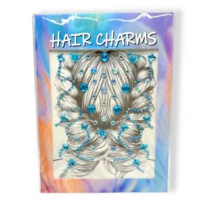 Наліпки-стрази для волосся (блакитний)