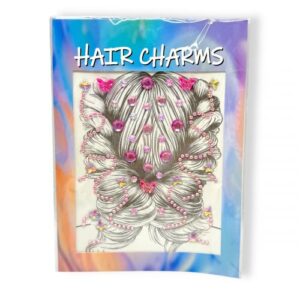 Наліпки-стрази для волосся (рожевий)