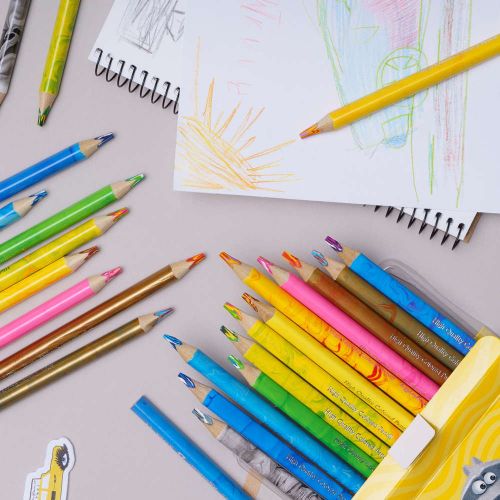 Олівці кольорові тригранні Джамбо Веселка 12 кольорів з чинкою