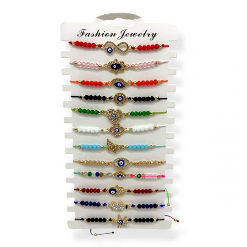 Браслет з камінчиками від зглазу (12 шт)