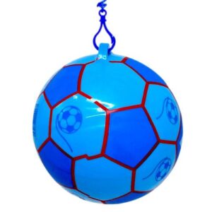 М'яч гумовий, діаметр 17 см, карабін з пружинкою, СИНІЙ