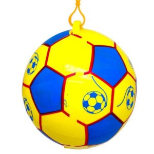 М'яч гумовий, діаметр 17 см, карабін з пружинкою, ЖОВТИЙ