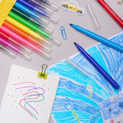 Фломастери конічні 12 кольорів (різні кольори)