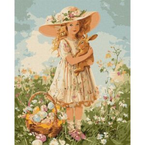 Набір для розпису по номерах "Дівчинка з кроликом" 40х50см