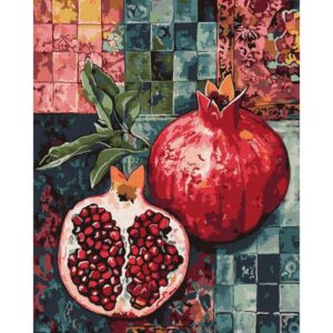 Набір для розпису по номерах "Червоний гранат" 40х50см