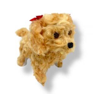 Собачка ходилка з бантом (БЕЖЕВА)