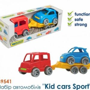 Набір машинок (автобус, гольф кар і причіп)